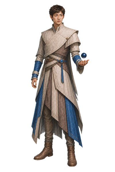 The Certain, celestial-masked Echo Knight wielding arcane focus rings